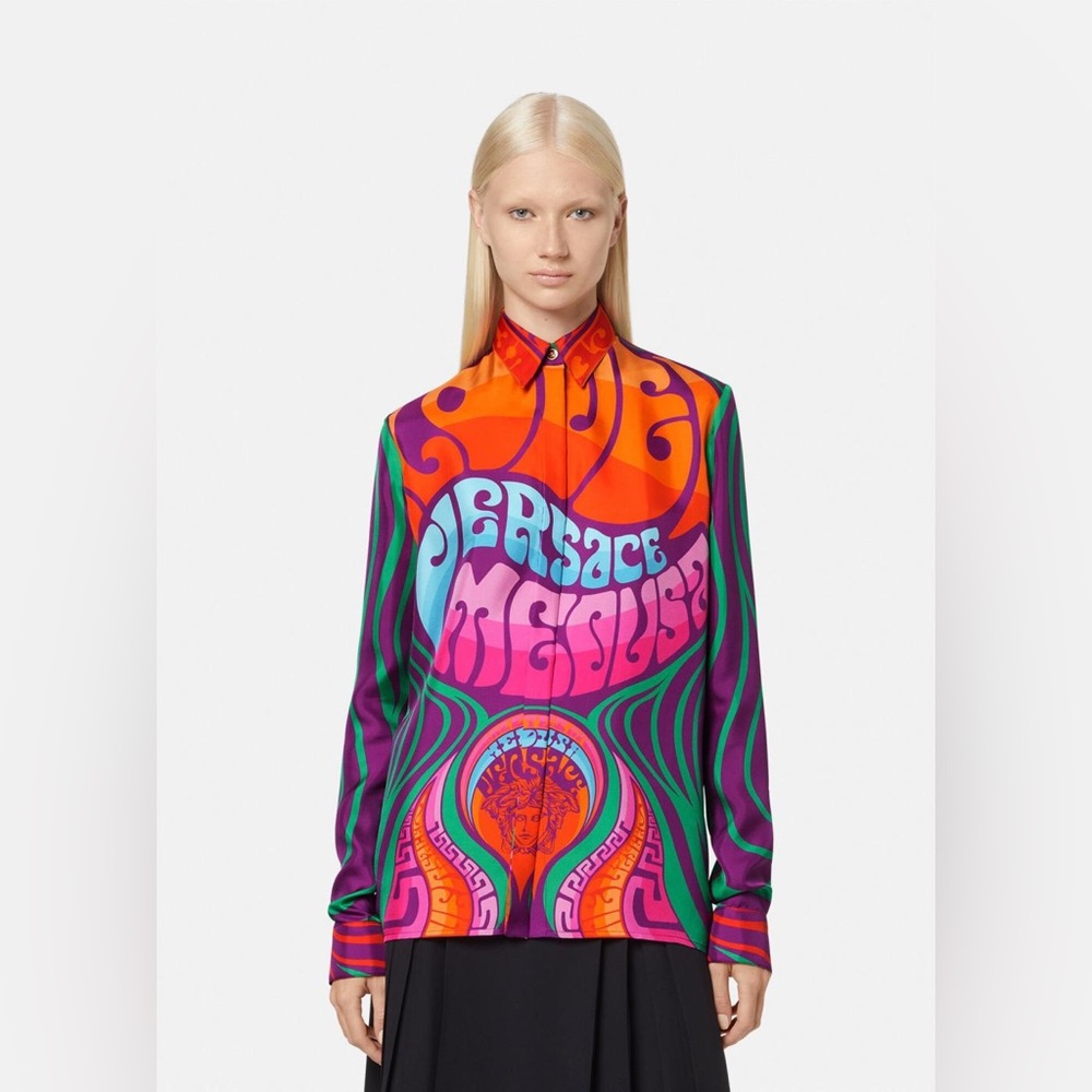 Versace La Medusa Music Silk Top